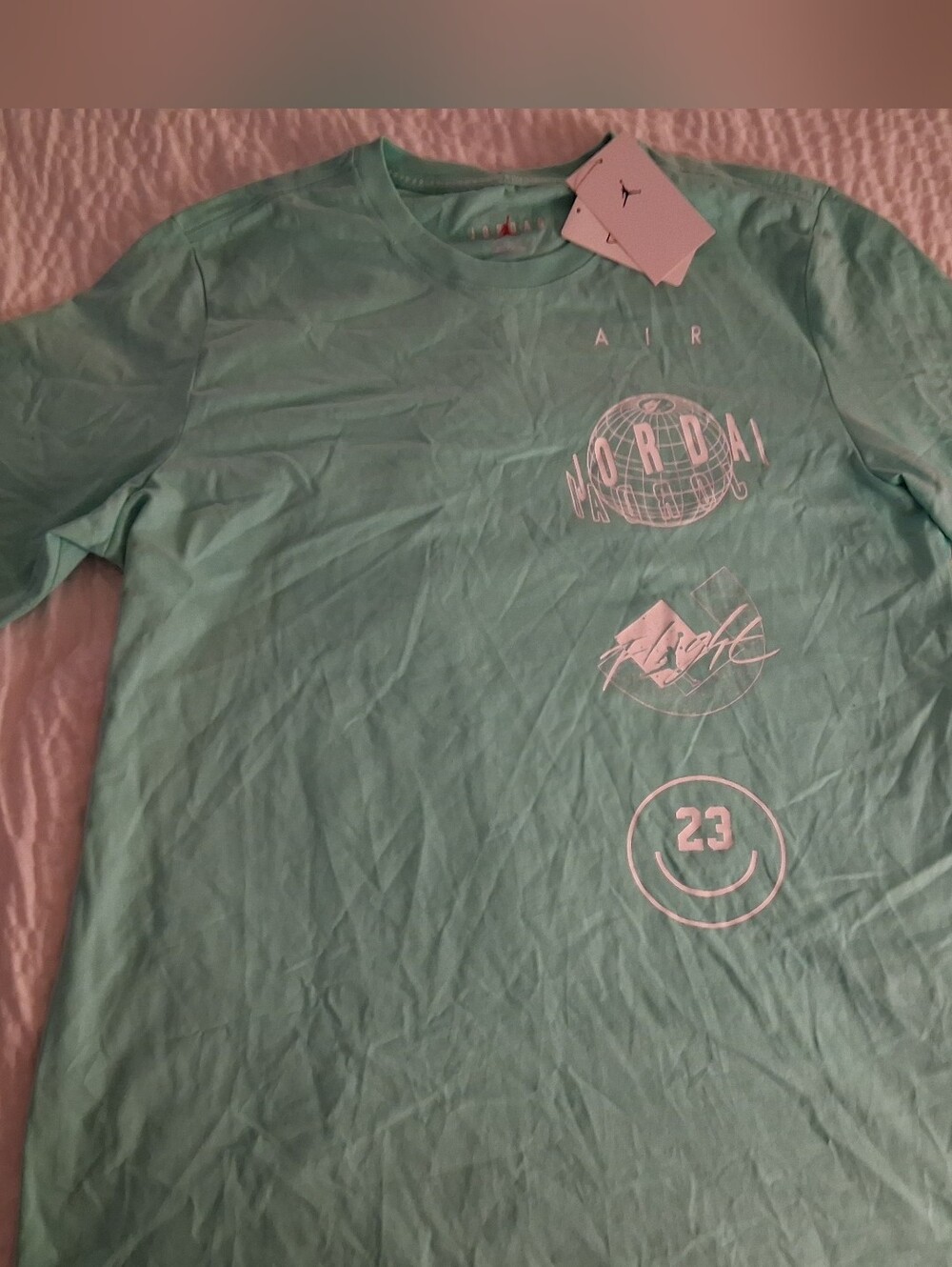 Jordan Jumpman 23 Teal Graphic Short-Sleeve Tee with White Logos
